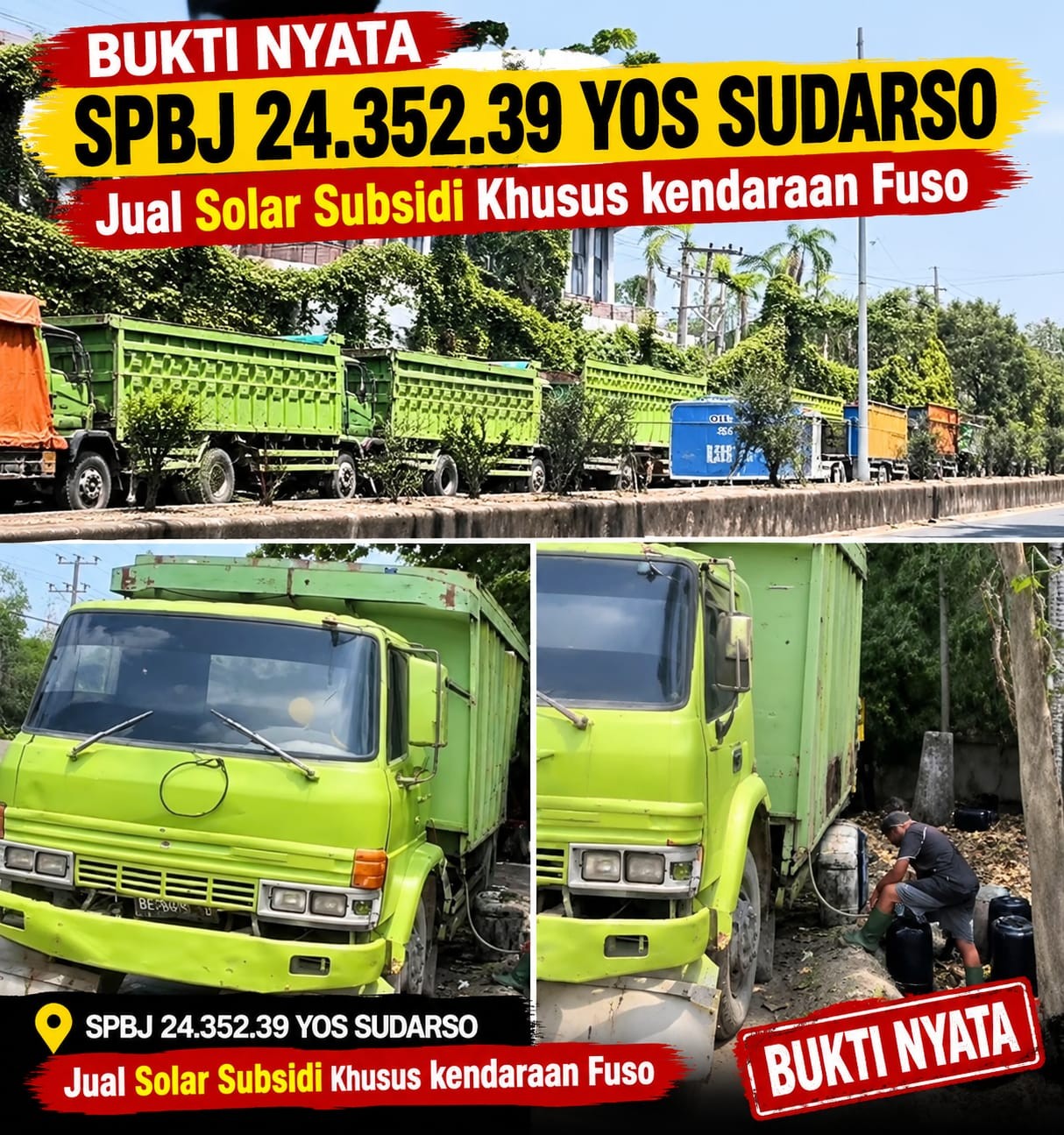 Fakta Baru Terungkap.SPBU 24.352.39 Yos Sudarso Jual Solar Khusus Pelangsir Fuso